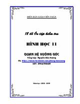 18 đề ôn tập kiểm tra Hình học 11 chương 3 – quan hệ vuông góc